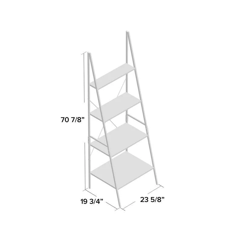Ladder Bookcase Great in your Living Room, Office, or Den 4 Versatile Shelves can be Used for Decorative, Storage, and Organizational
