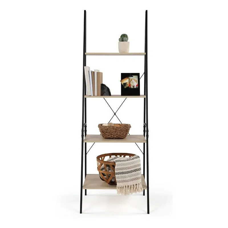Ladder Bookcase Great in your Living Room, Office, or Den 4 Versatile Shelves can be Used for Decorative, Storage, and Organizational