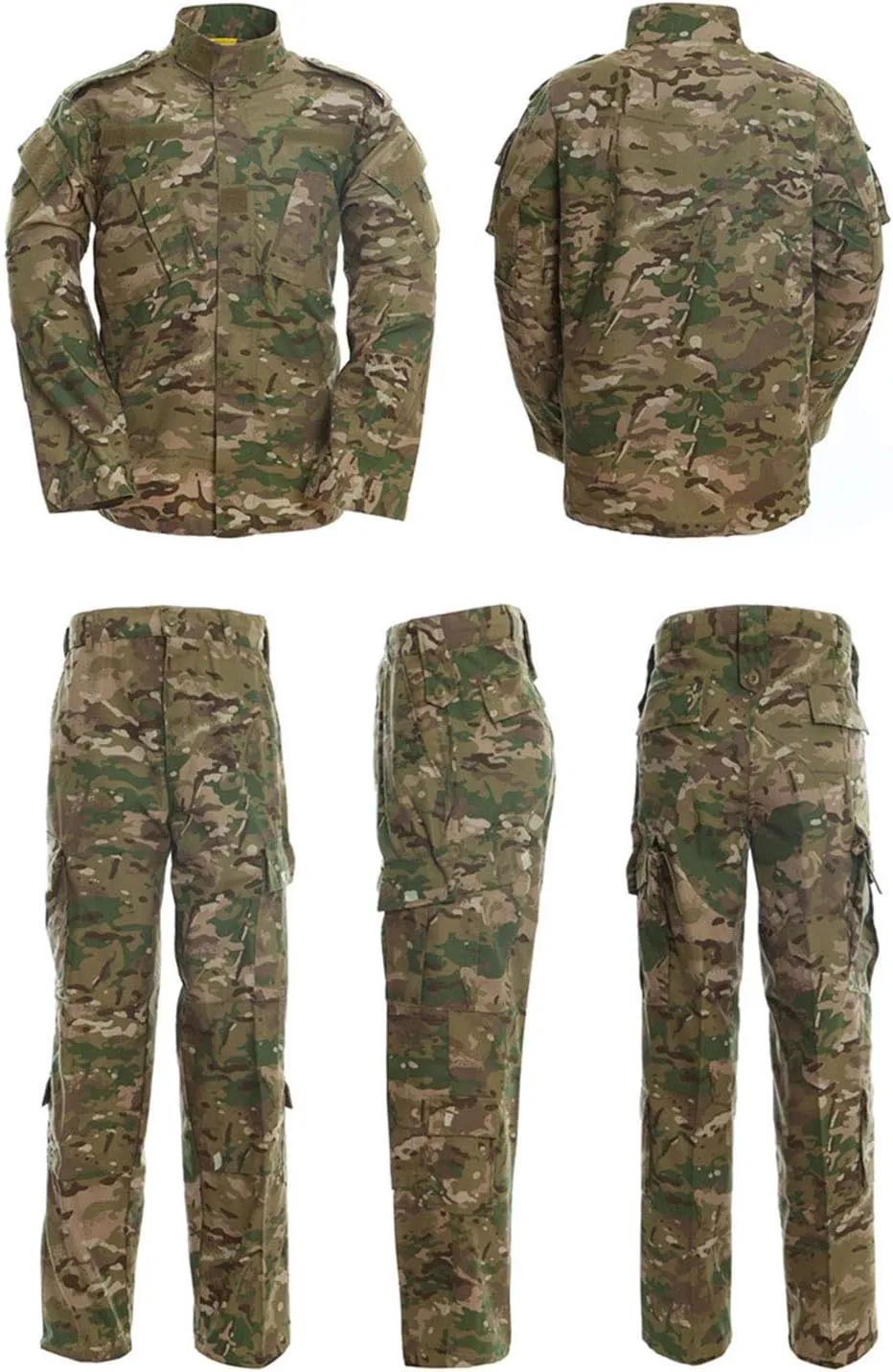LANBAOSI Men's Tactical Jacket and Pants Military Hunting ACU Uniform 2PC Apparel Suit