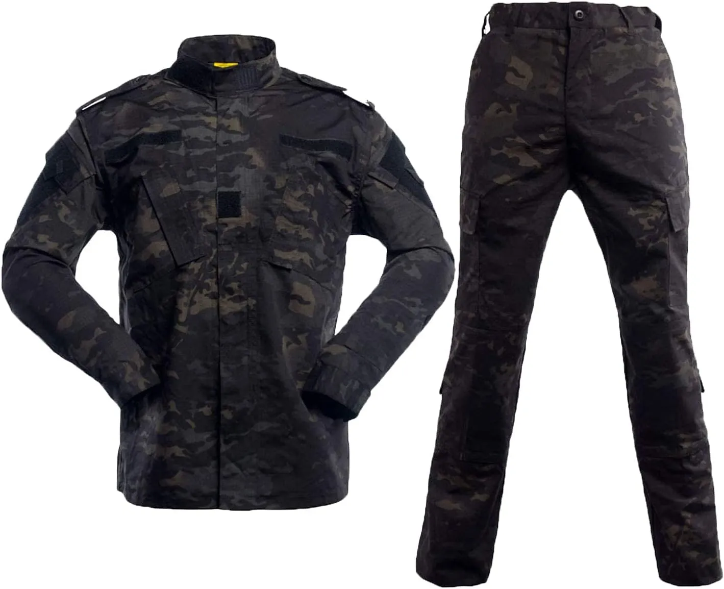 LANBAOSI Men's Tactical Jacket and Pants Military Hunting ACU Uniform 2PC Apparel Suit