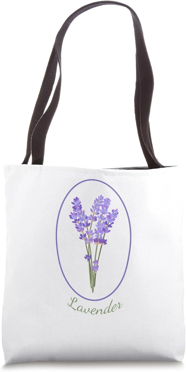 Lavender - Botanical Herb, flower garden illustration Tote Bag