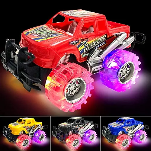 Light Up Monster Trucks for Boys and Girls, Toy Truck Set, Monster Trucks for Boys 3 4 5 6 7 8 Years Old, Toddler Monster Truck Toys, Light Up Trucks