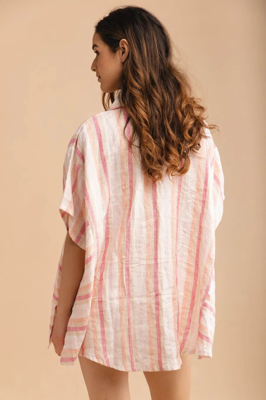 Linen Striped Oversized Shirt