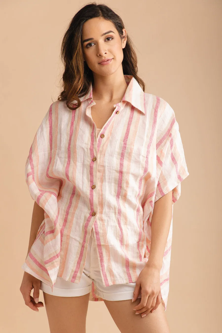 Linen Striped Oversized Shirt