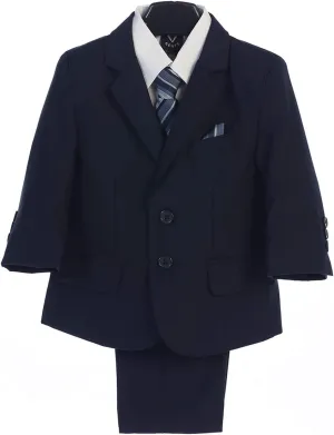 Lito Children's Wear 5 Piece Boys Suit with Clear Garment Bag