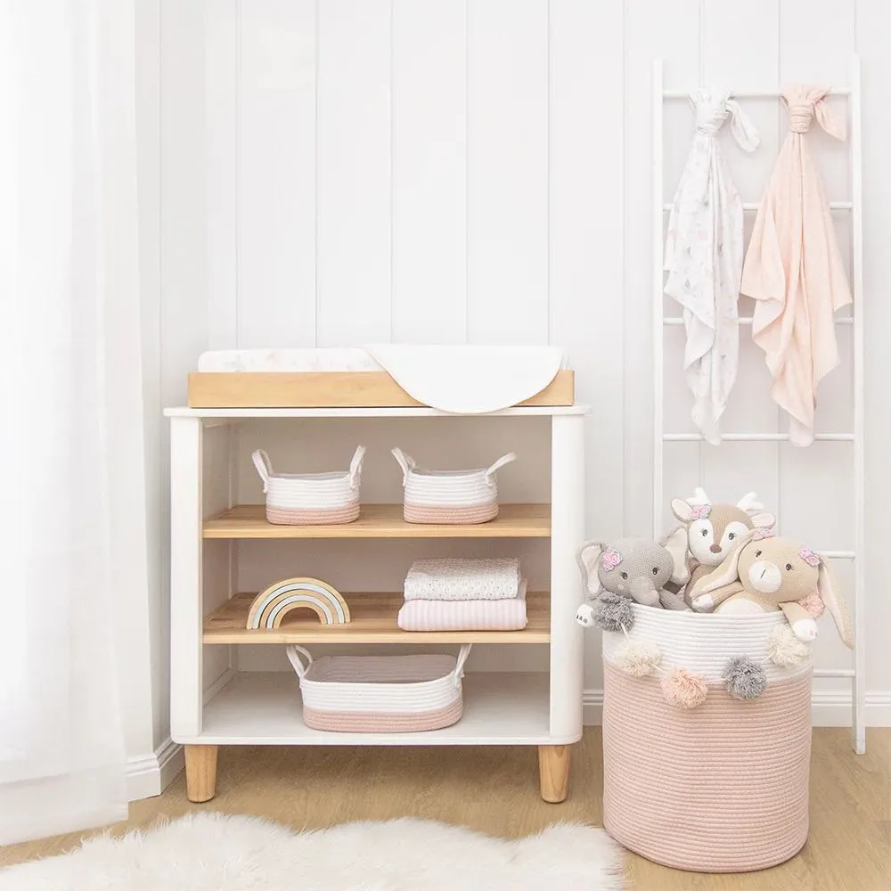 Living Textiles 3 Piece Storage Set - Blush/White