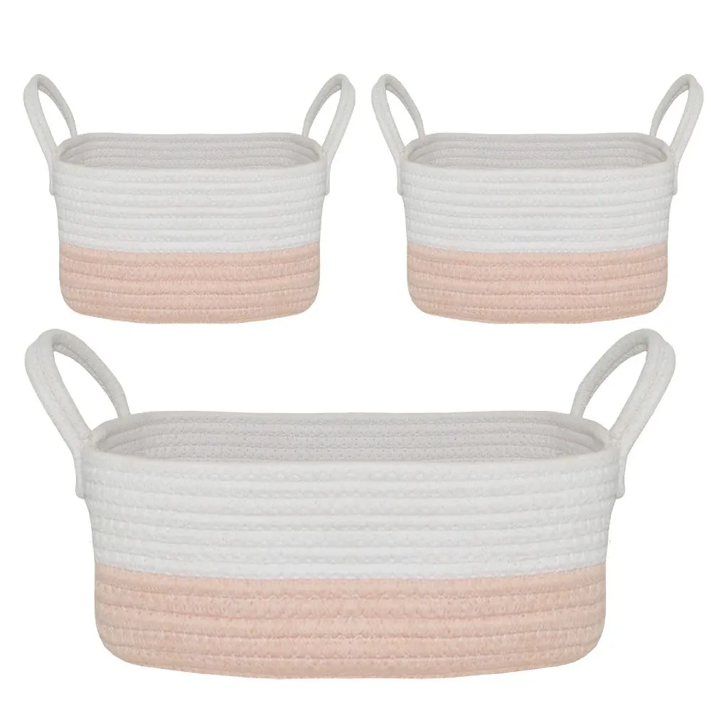 Living Textiles 3 Piece Storage Set - Blush/White