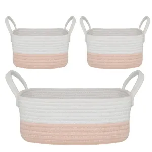 Living Textiles 3 Piece Storage Set - Blush/White