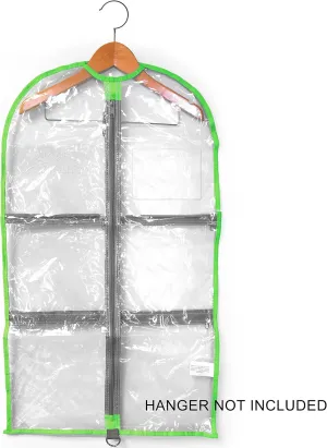 LONG Garment Bag 18" x 37" - Lime Green/Clear