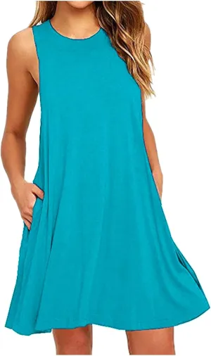 Loose Fit Tank Dresses for Women Summer Sleeveless Beach Dress Cute Mini Sundress 2025 Casual Short Dresses