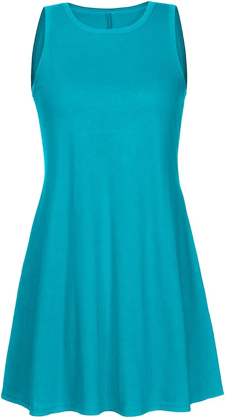 Loose Fit Tank Dresses for Women Summer Sleeveless Beach Dress Cute Mini Sundress 2025 Casual Short Dresses