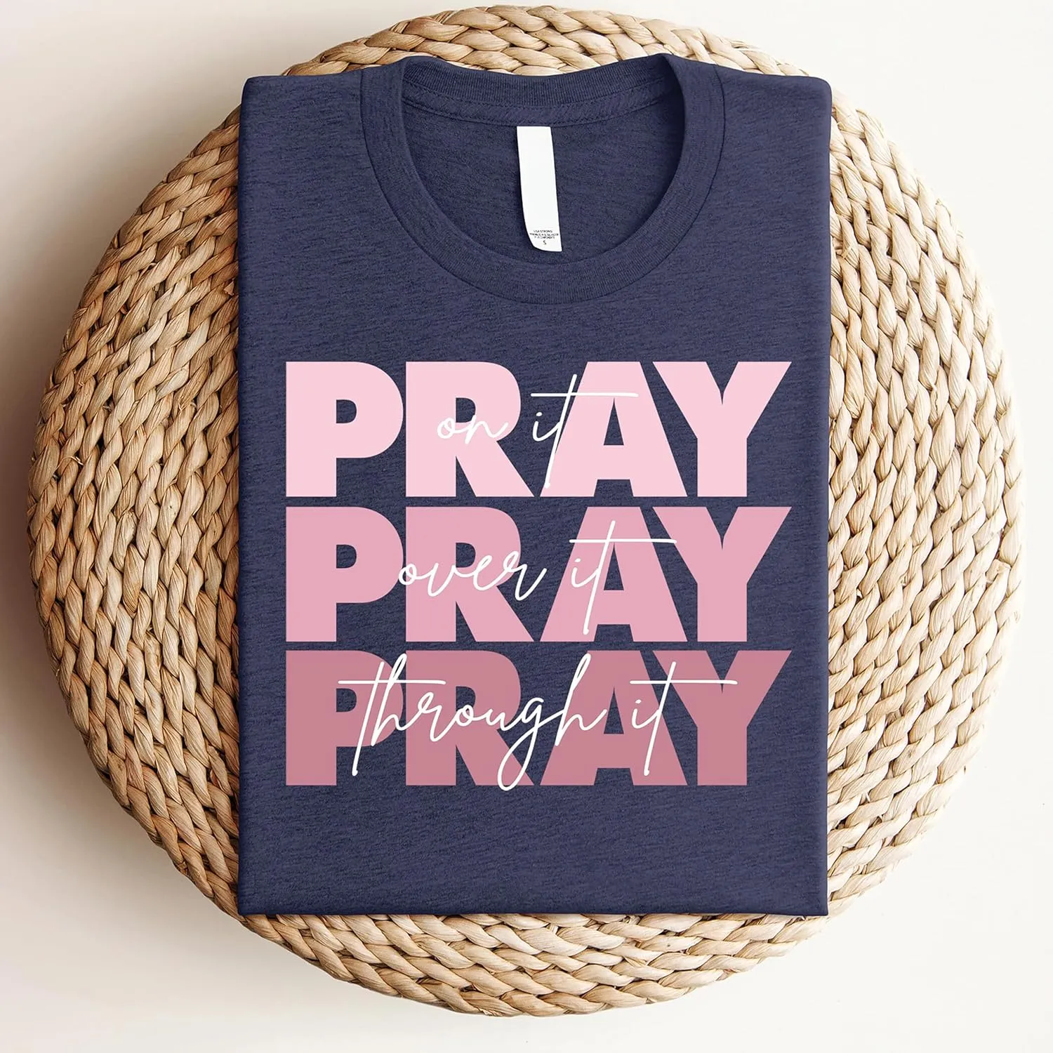 Love in Faith | Pray On It | Christian T-Shirts for Women | Faith-Based Apparel | Christian Gifts