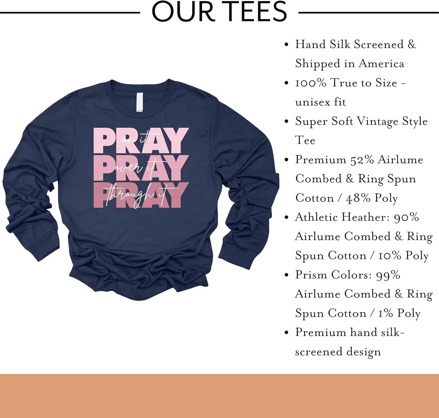 Love in Faith | Pray On It | Christian T-Shirts for Women | Faith-Based Apparel | Christian Gifts