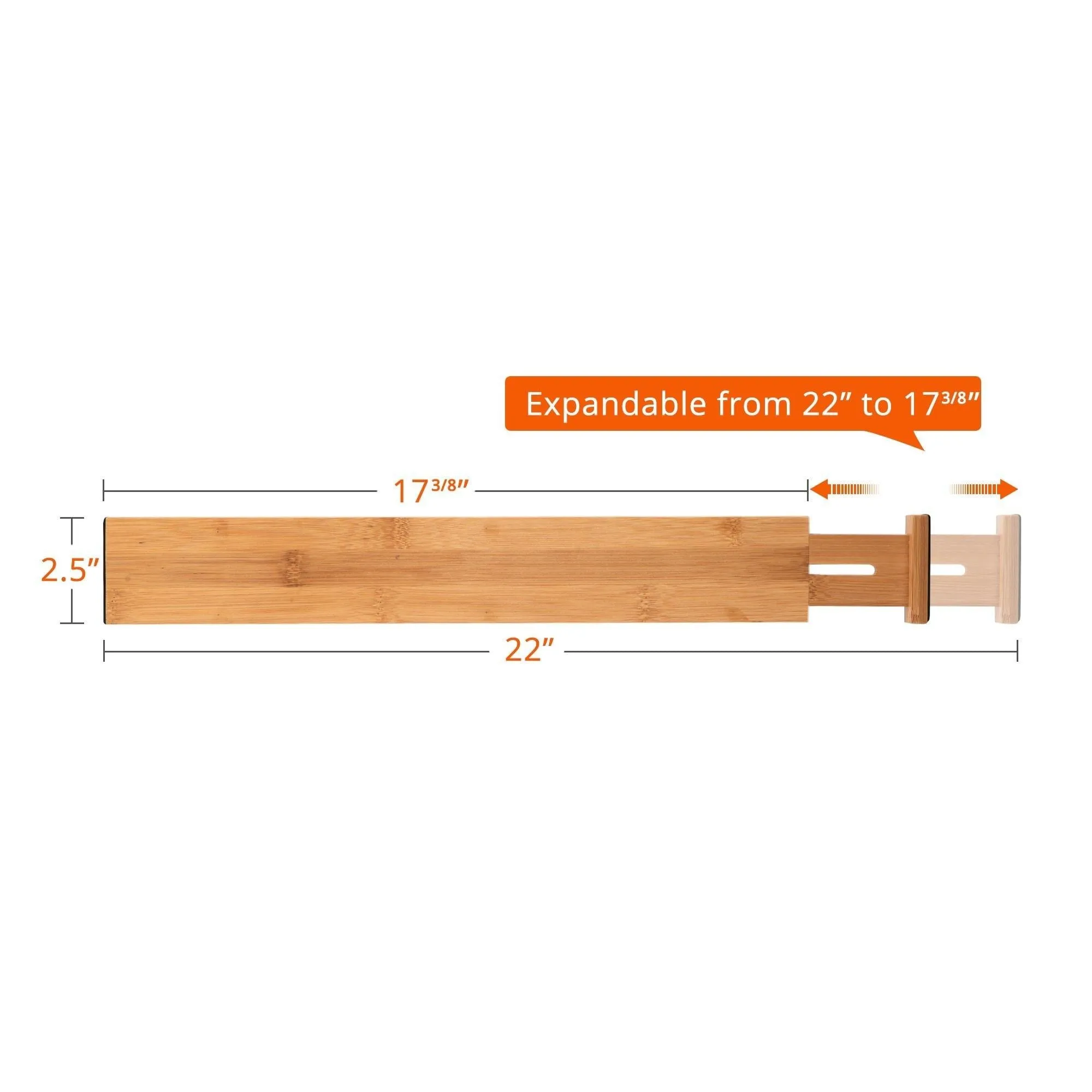 Luckyshe Bamboo Drawer Dividers, Adjustable & Spring Kitchen Drawer Dividers, Expandable & Eco-Friendly Drawer Organizers and Dividers for Kitchen, Dresser, Bathroom, Desk, Bedroom - Pack of 4