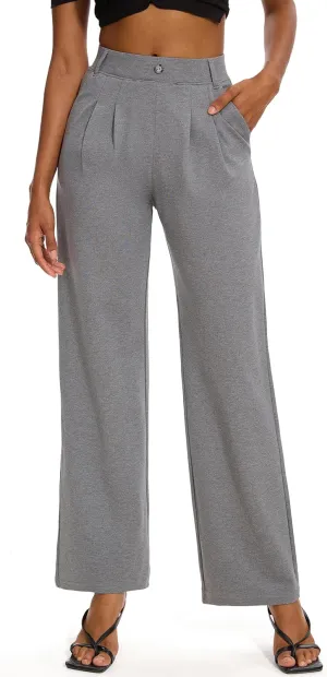 M MOTEEPI Women's Wide Leg Dress Pants Work Pants Pull on Business Casual Office Trousers Slacks 29"/31"