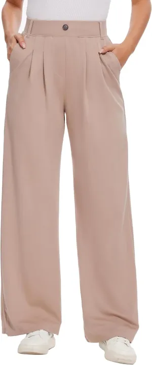 M MOTEEPI Women's Wide Leg Dress Pants Work Pants Pull on Business Casual Office Trousers Slacks 29"/31"