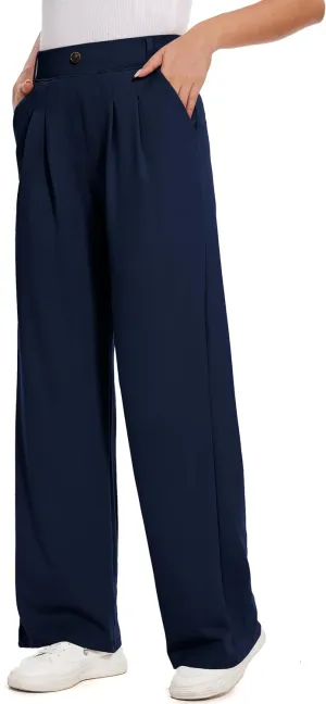 M MOTEEPI Women's Wide Leg Dress Pants Work Pants Pull on Business Casual Office Trousers Slacks 29"/31"