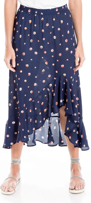 Max Studio Women's Floral Print Ruffle Hem Maxi Skirt