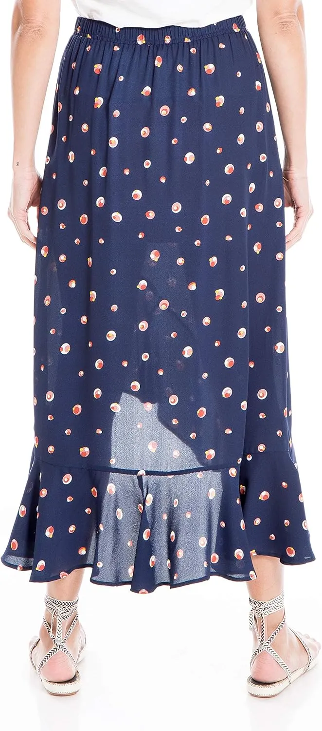Max Studio Women's Floral Print Ruffle Hem Maxi Skirt