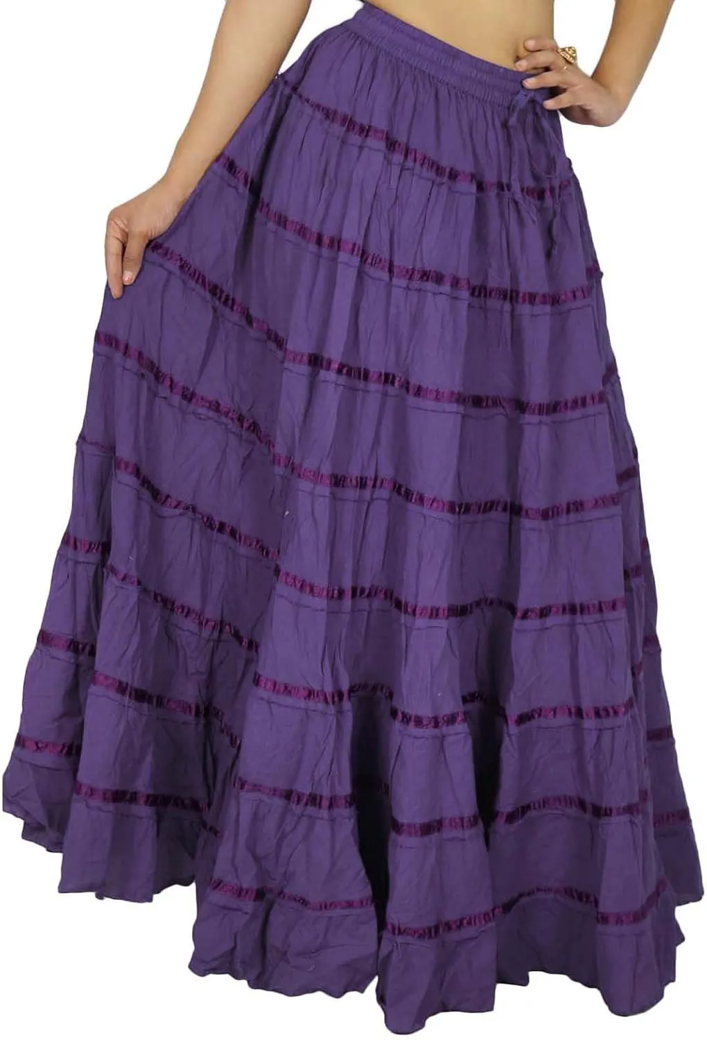 Maxi Beach Wear Cotton Skirt Long Boho Hippie Lace Women Clothing