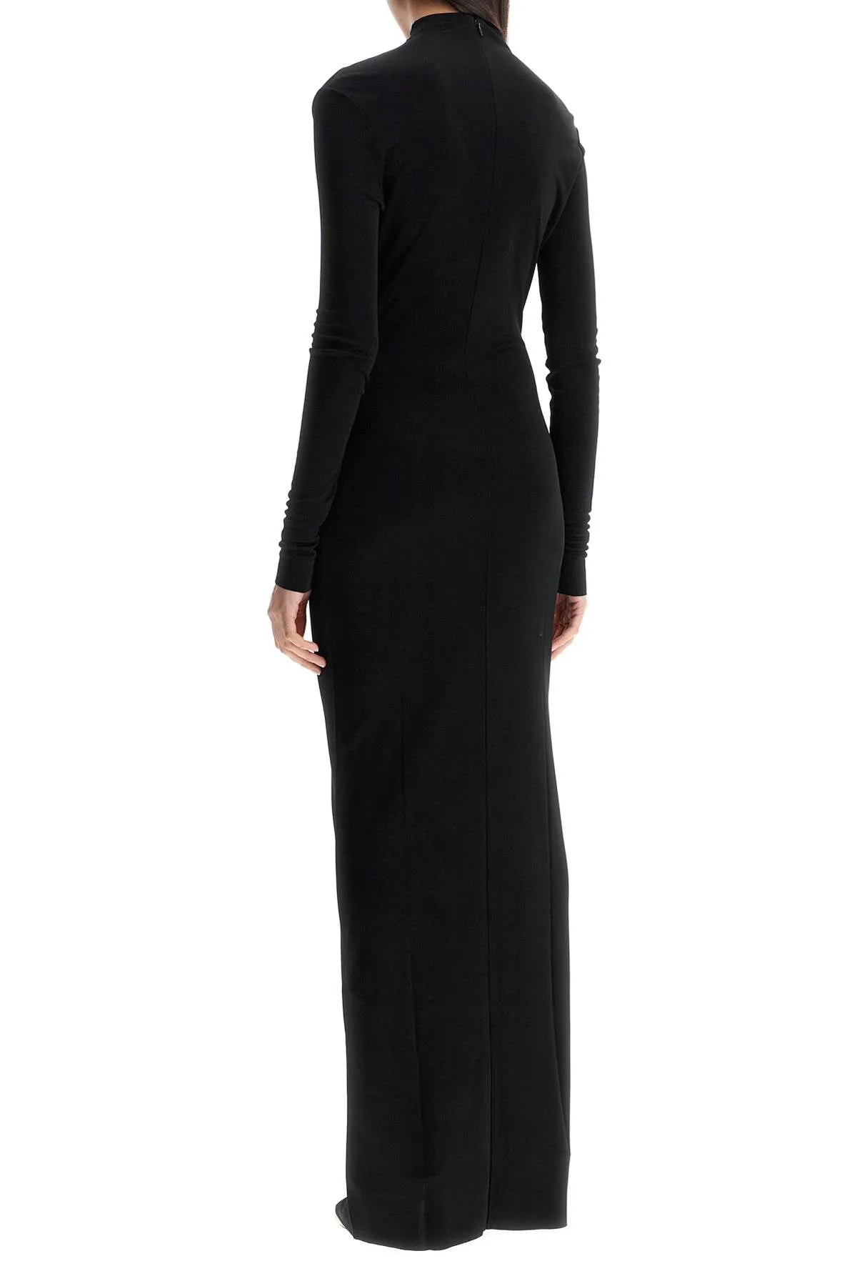 maxi dress with high neck slim black 54634132 BLACK