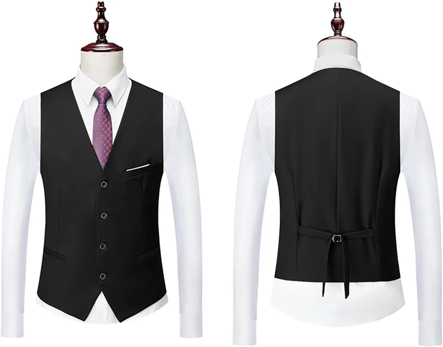 Mens 3 Piece Slim Fit Solid Color Jacket Wedding Formal Prom Suit Blazer Jacket Vest Pants Mens Suits Big and Tall