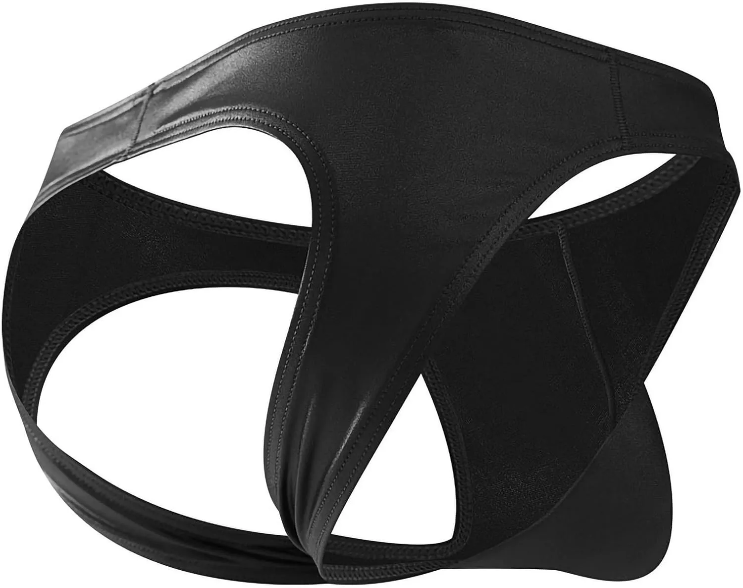 Mens Leather Underwear for Play, Sexy Thongs T-Back G-Strings Bulge Pouch Sissy Briefs Underpants for Sex Naughty