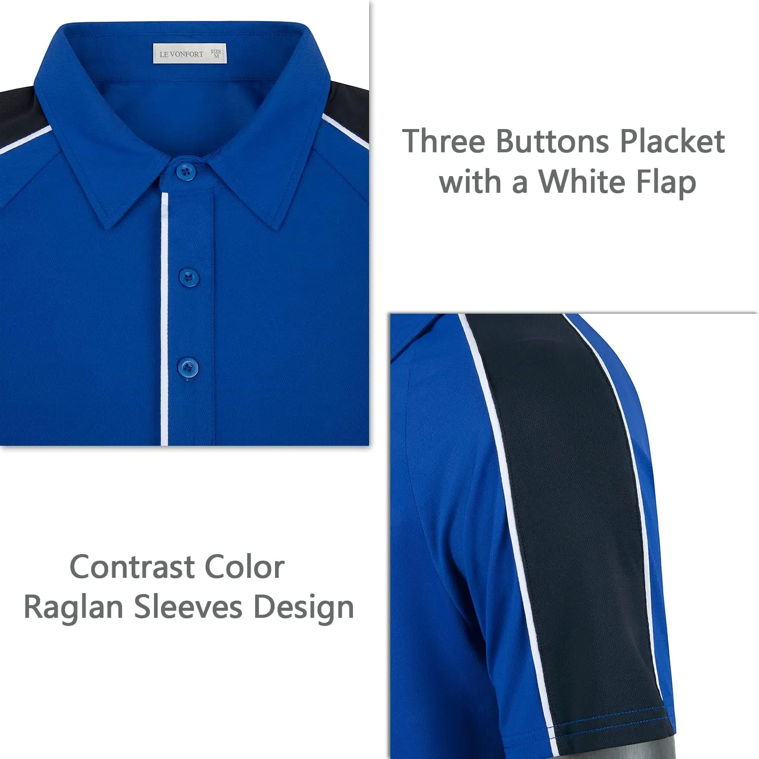 Mens Quick Dry Performance Golf Polo Shirts Short Sleeve Summer Casual Athletic Collared Shirt