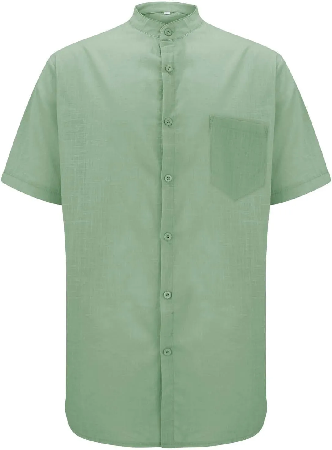 Men's Short Sleeve Fashion Casual Shirt Short Button Down Linen Shirt Summer Beach Vacation Wedding Shirts