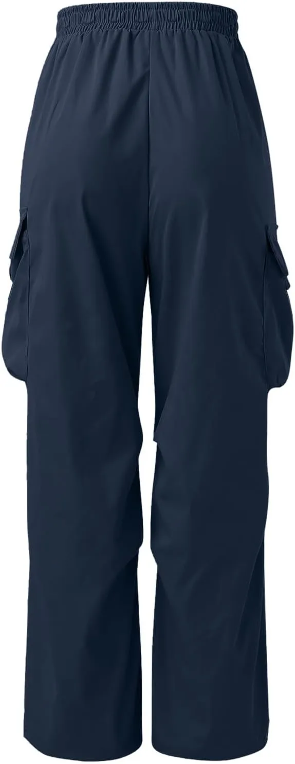 Mens Work Cargo Pant Cotton Stretchy Casual Joggers Drawstring Elastic Waist Outdoor Pants Multi Pockets