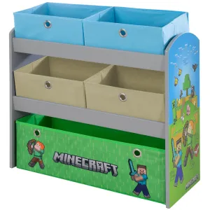Minecraft Adventure Play Shelf with Themed Fabric Boxes