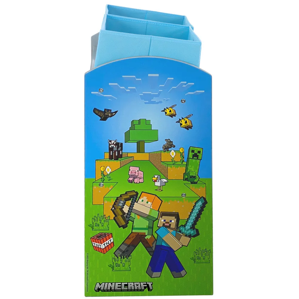 Minecraft Adventure Play Shelf with Themed Fabric Boxes