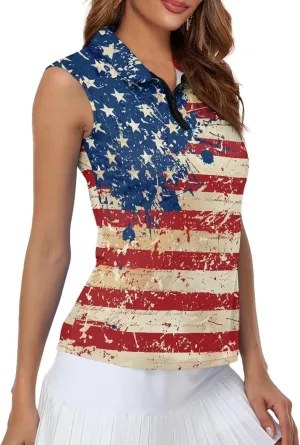 Mumeson Women's Sleeveless Golf Tennis Shirts for Women, Collared Lightweight Zip Up Dry Fit Workout Tank Tops Athletic Shirt