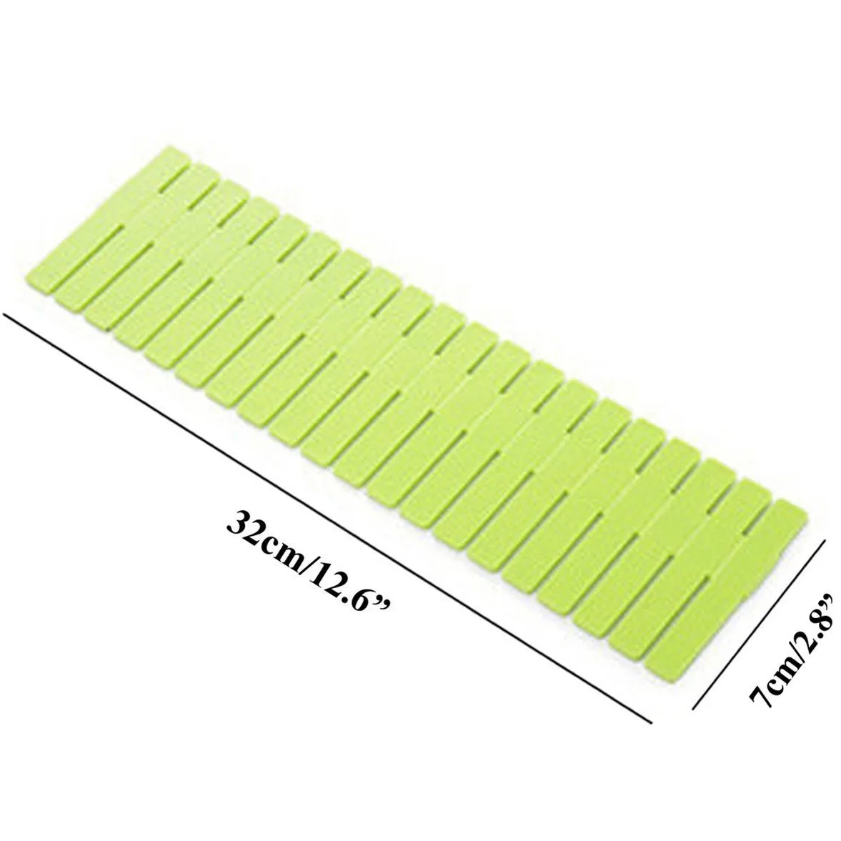 NewFerU Plastic Desk DIY Grid Drawer Dividers Adjustable Tidy Closet Shelf Storage Organizers for Purses,Ties,Tshirts,Pens,Bras,Sock,Underwear,Scarves,Makeup,Kitchen Cutlery Flatware (32pcs Green)