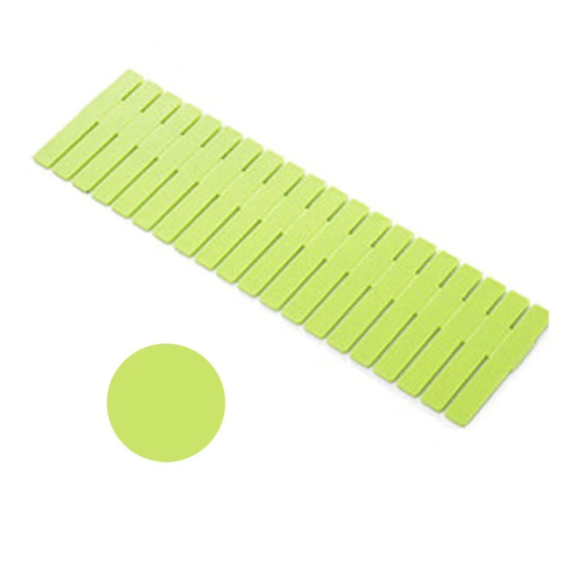 NewFerU Plastic Desk DIY Grid Drawer Dividers Adjustable Tidy Closet Shelf Storage Organizers for Purses,Ties,Tshirts,Pens,Bras,Sock,Underwear,Scarves,Makeup,Kitchen Cutlery Flatware (32pcs Green)