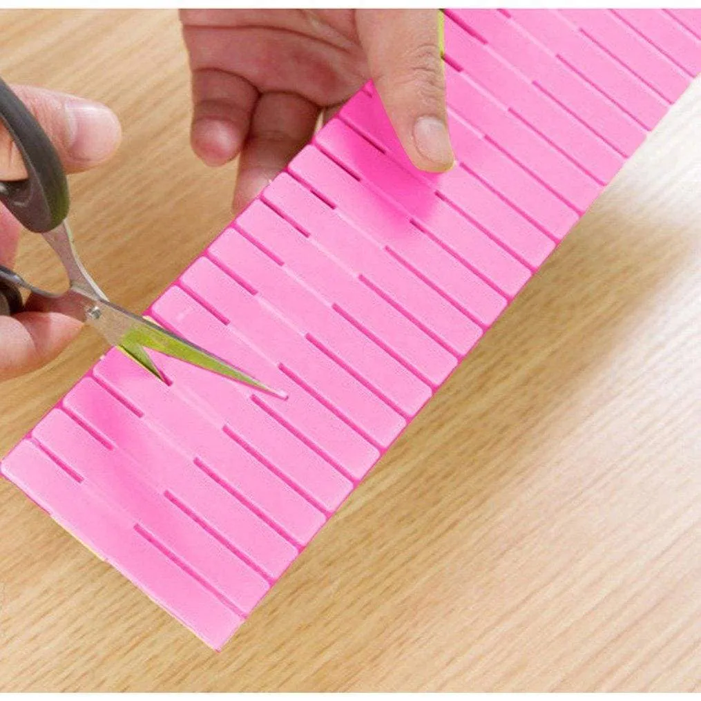 NewFerU Plastic Desk DIY Grid Drawer Dividers Adjustable Tidy Closet Shelf Storage Organizers for Purses,Ties,Tshirts,Pens,Bras,Sock,Underwear,Scarves,Makeup,Kitchen Cutlery Flatware (40pcs-Pink)