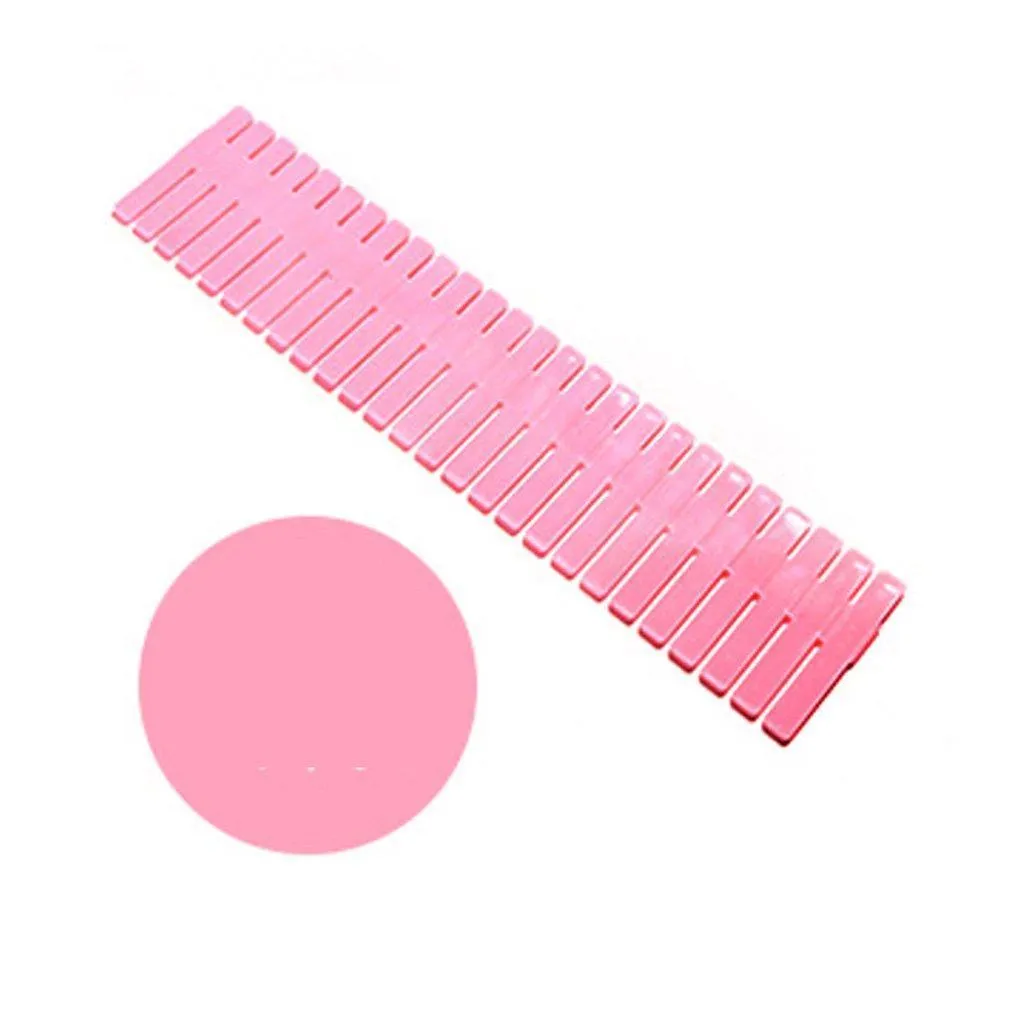 NewFerU Plastic Desk DIY Grid Drawer Dividers Adjustable Tidy Closet Shelf Storage Organizers for Purses,Ties,Tshirts,Pens,Bras,Sock,Underwear,Scarves,Makeup,Kitchen Cutlery Flatware (40pcs-Pink)