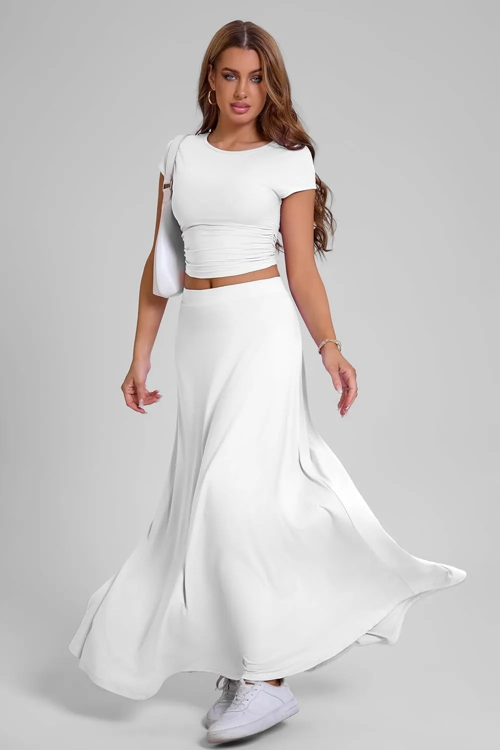 Nimsruc Two Piece Skirt Sets For Women Comfy Summer Outfits
