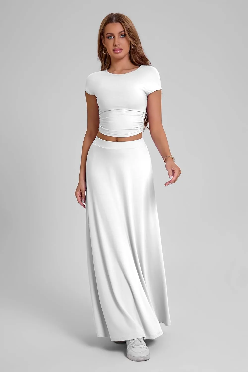 Nimsruc Two Piece Skirt Sets For Women Comfy Summer Outfits