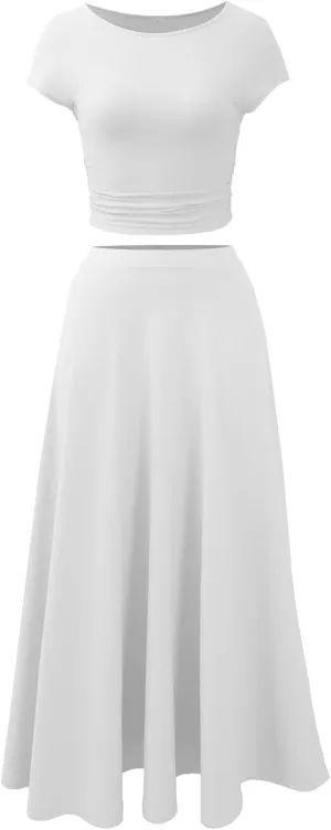 Nimsruc Two Piece Skirt Sets For Women Comfy Summer Outfits