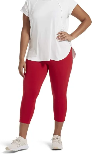 No nonsense Women's Blackout Cotton Capri Leggings Super Soft Stretch Pull On Pants, Available in Plus Size