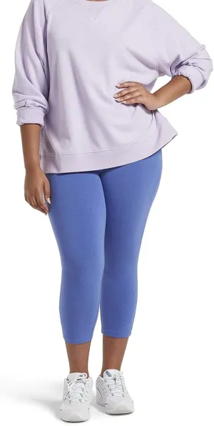 No nonsense Women's Blackout Cotton Capri Leggings Super Soft Stretch Pull On Pants, Available in Plus Size