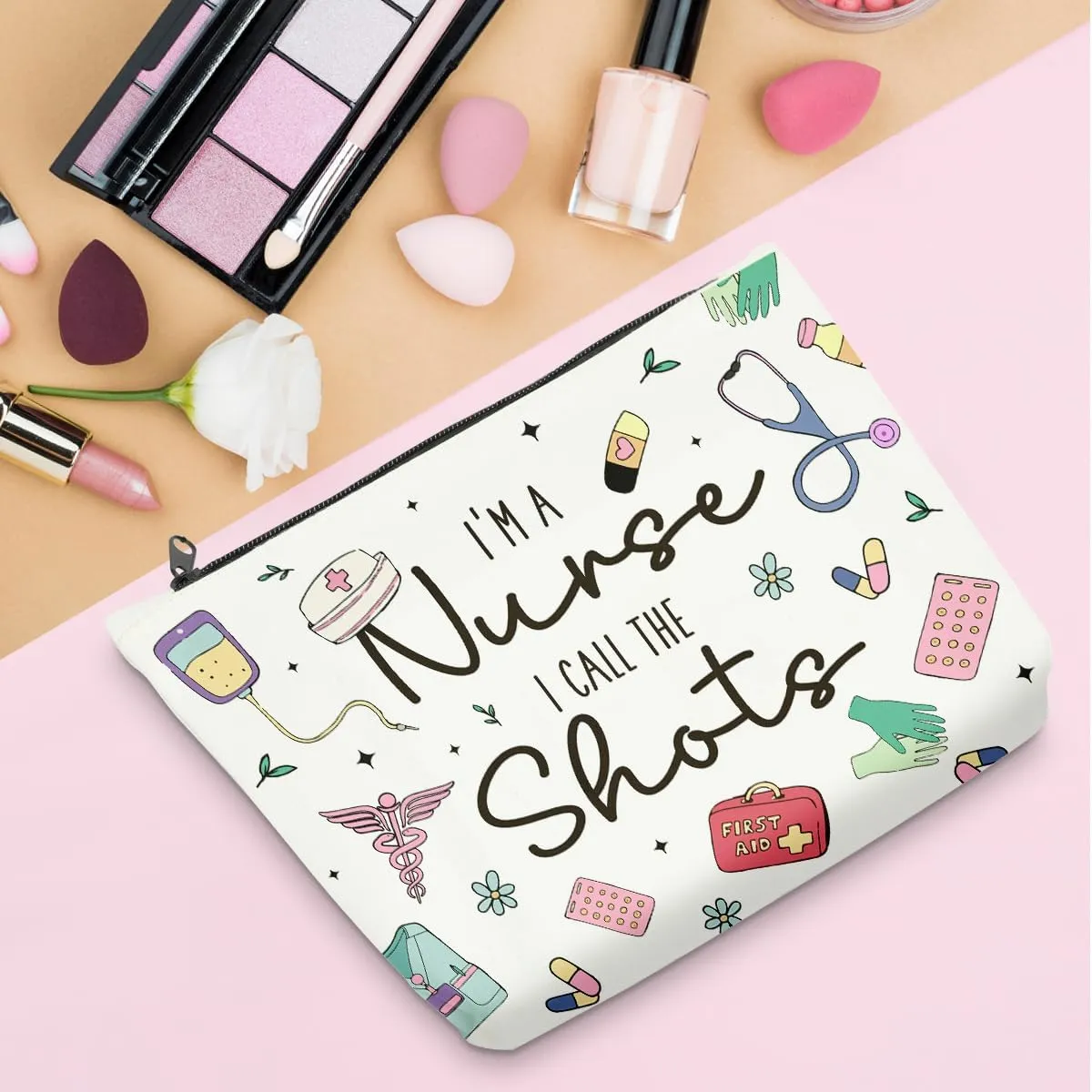 Nurse Makeup Bag, Nursing Gifts for Nurses Female, Nurse Gifts for Women, Nursing Student Gifts, Not All Heroes Wear Capes Some Wear Scrubs Cosmetic Bags, Nurse Appreciation Graduation Gifts