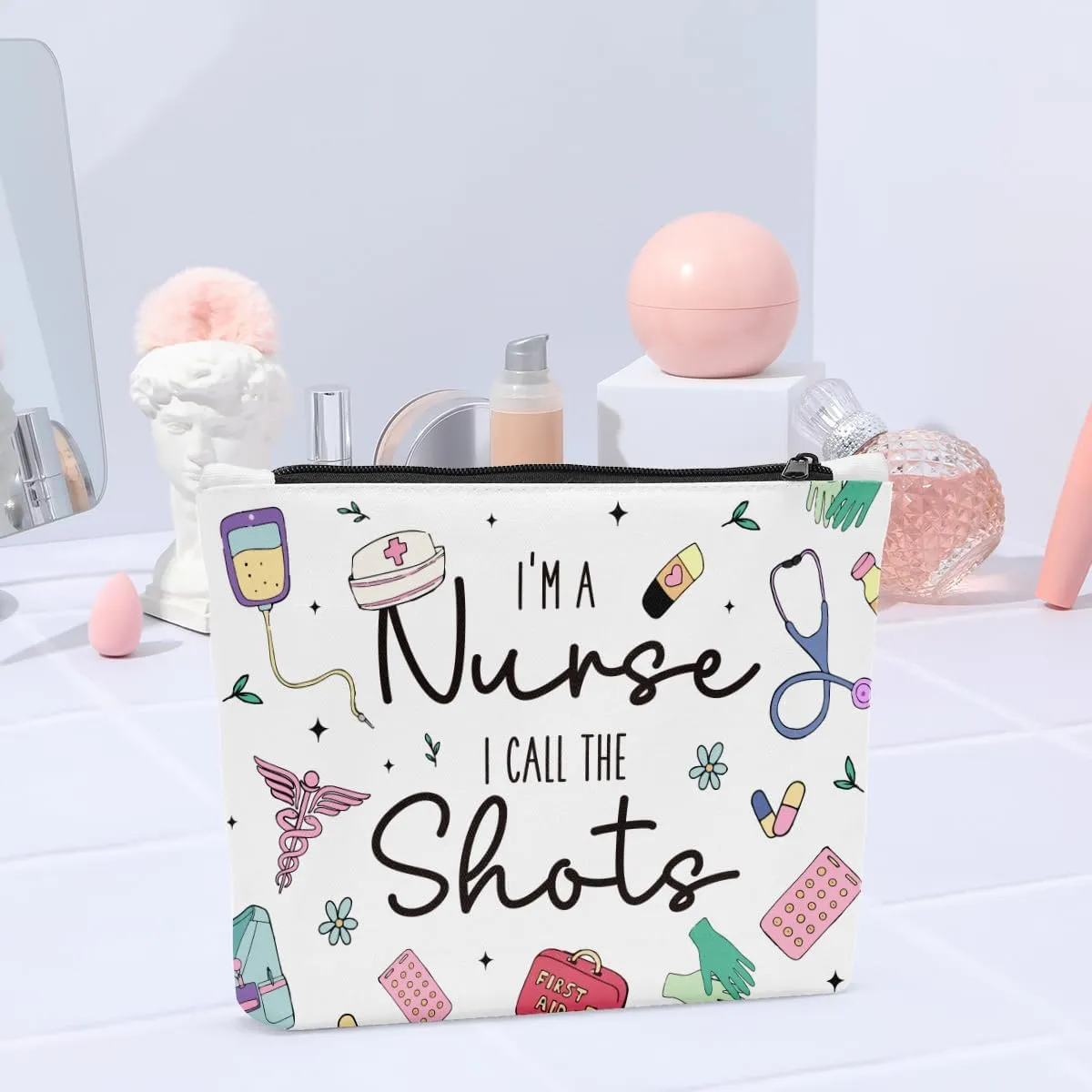 Nurse Makeup Bag, Nursing Gifts for Nurses Female, Nurse Gifts for Women, Nursing Student Gifts, Not All Heroes Wear Capes Some Wear Scrubs Cosmetic Bags, Nurse Appreciation Graduation Gifts