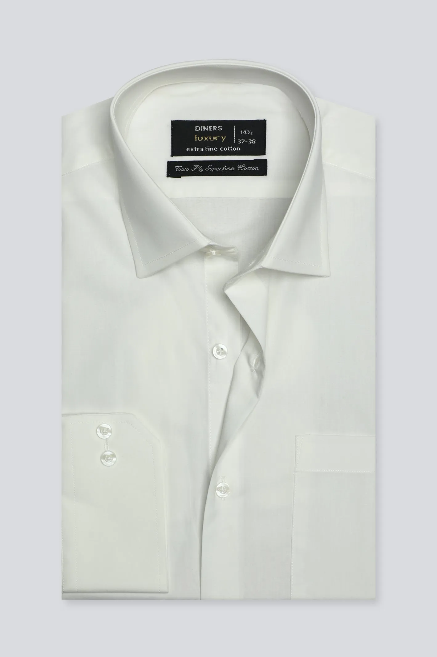 Off White Plain Formal Men Shirt
