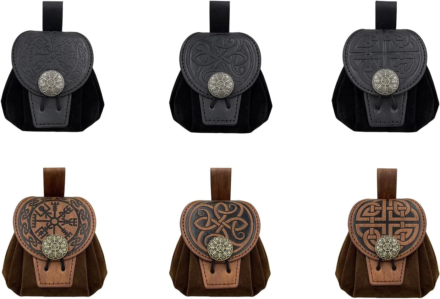 Old Styles Belt Bag for Women Man Medieval Wallets Small Cube Bag Embossed Coin Bag PU Leather Waist Bag Side Pack
