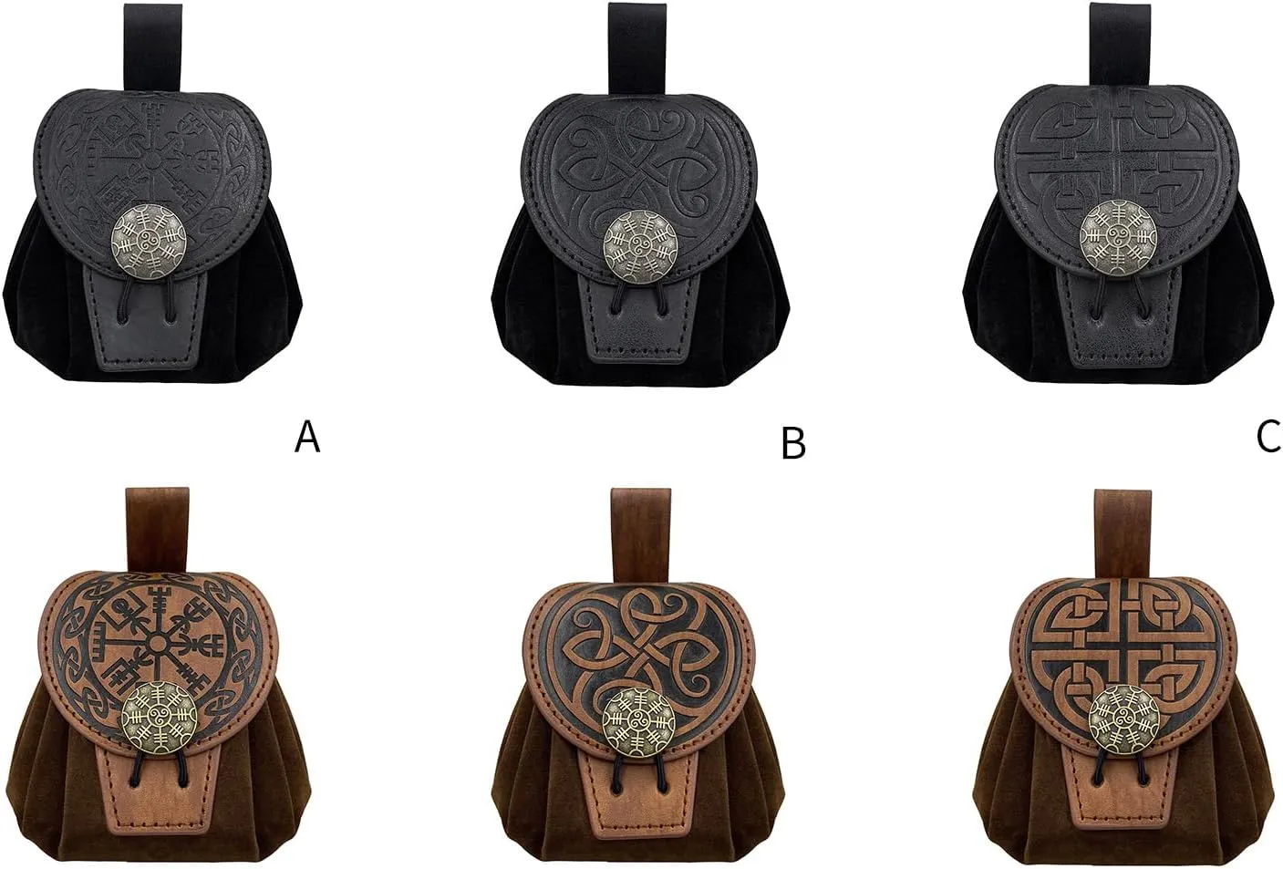 Old Styles Belt Bag for Women Man Medieval Wallets Small Cube Bag Embossed Coin Bag PU Leather Waist Bag Side Pack