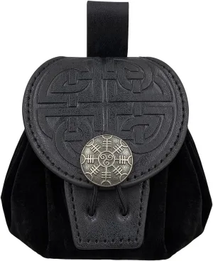 Old Styles Belt Bag for Women Man Medieval Wallets Small Cube Bag Embossed Coin Bag PU Leather Waist Bag Side Pack