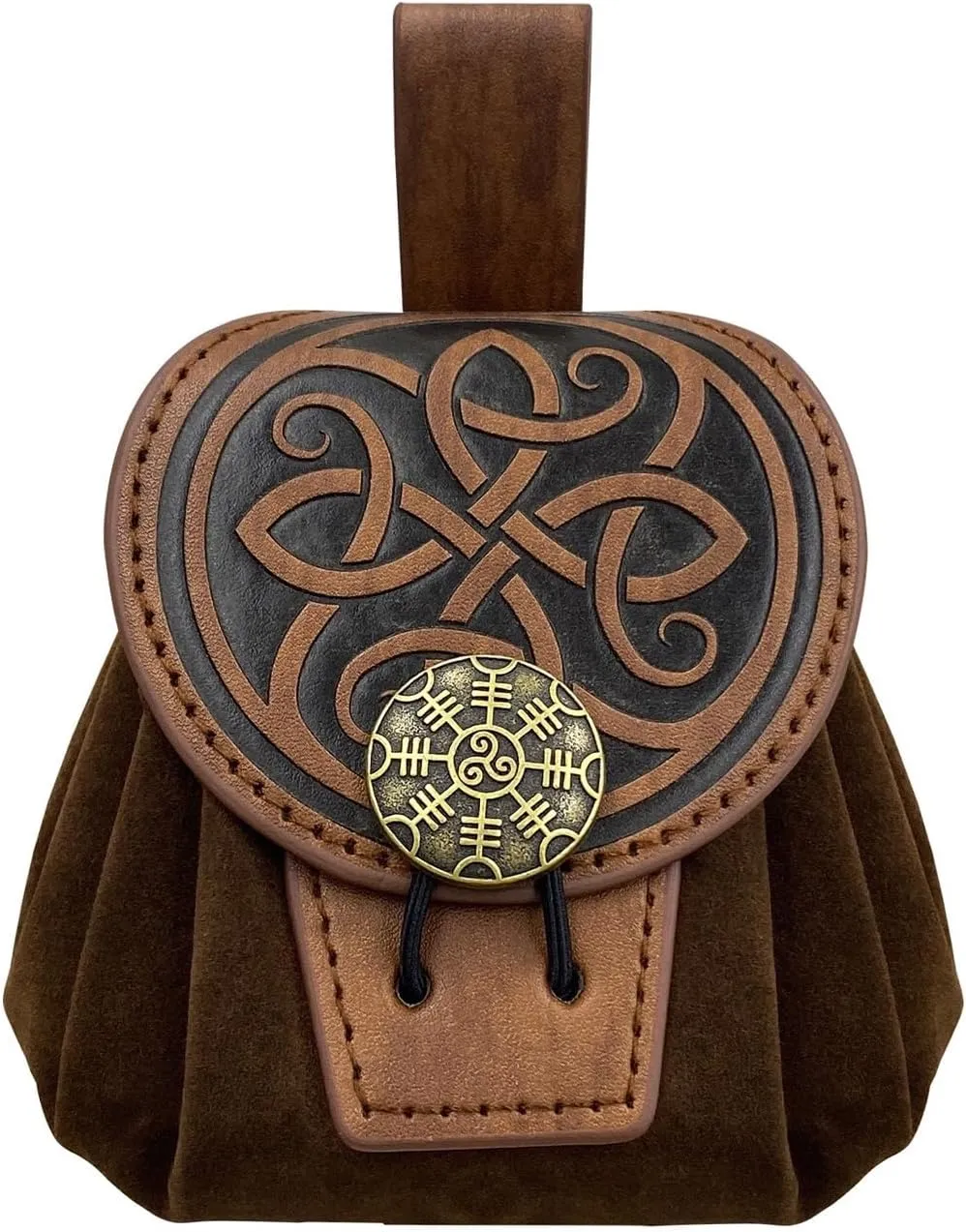 Old Styles Belt Bag for Women Man Medieval Wallets Small Cube Bag Embossed Coin Bag PU Leather Waist Bag Side Pack