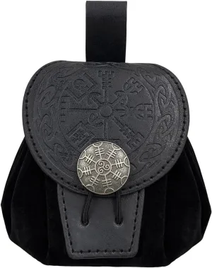 Old Styles Belt Bag for Women Man Medieval Wallets Small Cube Bag Embossed Coin Bag PU Leather Waist Bag Side Pack
